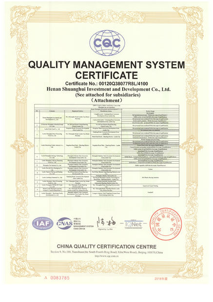 Κίνα Luohe Lianbang Chemical Co., Ltd. Πιστοποιήσεις