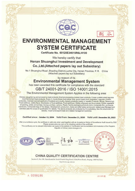 Κίνα Luohe Lianbang Chemical Co., Ltd. Πιστοποιήσεις